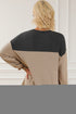 Carbon Grey Notched Neck Colorblock Corded Sweatshirt